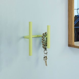 Hübsch Wandkapstok Flip, lichtgroen, breedte 20 cm, metaal