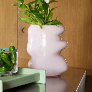 Hübsch Vaas Lote, roze, hoogte 25 cm, glas