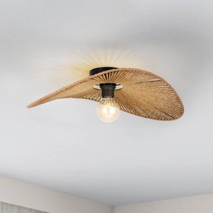 EGLO Plafondlamp Siruela, bruin, 56 x 40 cm, papieren snoer, E27