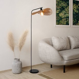 EGLO Vloerlamp Siruela, bruin, hoogte 160 cm, papieren snoer, E27
