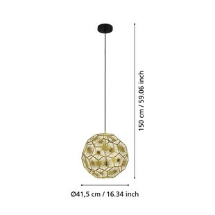 EGLO Hanglamp Skoura, messingkleurig, Ø 41 cm, staal, E27