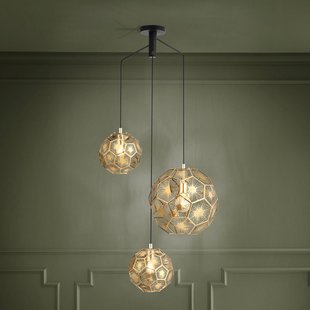 EGLO Hanglamp Skoura, messingkleurig, 70 x 68 cm, 3-lamps, staal