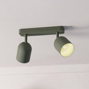 EGLO Plafondspot Tilston, donkergroen, lengte 28 cm, 2-lamps, staal