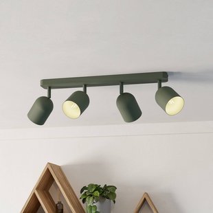 EGLO Plafondspot Tilston, donkergroen, lengte 58 cm, 4-lamps, staal