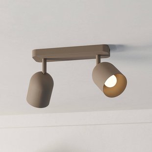 EGLO Plafondspot Tilston, beige, lengte 28 cm, 2-lamps, staal