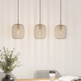 EGLO Hanglamp Romazzina, beige, lengte 90 cm, 3-lamps, metaal