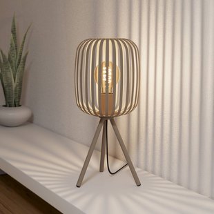 EGLO Tafellamp Romazzina, beige, hoogte 44 cm, metaal, E27