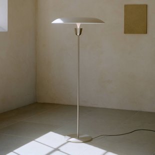 NEW WORKS LED vloerlamp Kantarell, nikkel, dimbaar, 127 cm