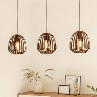 EGLO Hanglamp Espinal, geborsteld brons, lengte 90 cm, 3-lamps.