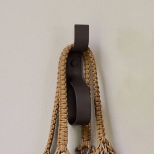 Hübsch Garderobehaak Nami, donkerbruin, hoogte 20 cm, ijzer