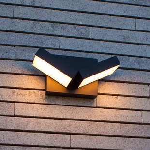 LUTEC LED buiten wandlamp TWISTO, donkergrijs, breedte 15 cm, IP65