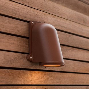 LUTEC Buitenwandlamp ANCOR, bruin, hoogte 15 cm, metaal, GU10 IP54
