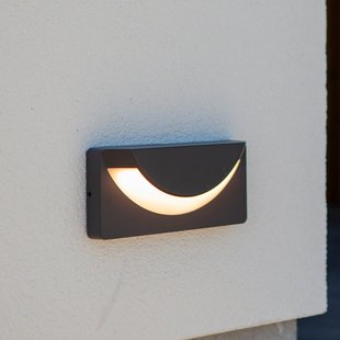 LUTEC LED buiten wandlamp LUPS, donkergrijs, breedte 23 cm, IP54