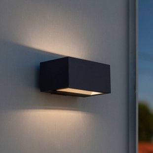 LUTEC LED buiten wandlamp GEMINI, donkergrijs, 14 cm, IP54, omhoog/omlaag