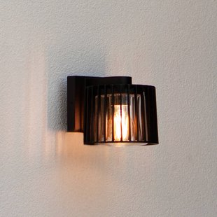 LUTEC Buitenwandlamp SHYNE, zwart, 19 cm, metaal, IP54, E27