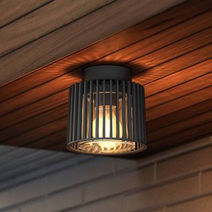 LUTEC SHYNE buiten plafondlamp, zwart, 16 cm, metaal, IP54, E27