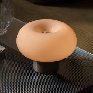 Nordlux Tafellamp Malti, glas, beige, Ø 27,5 cm, E27