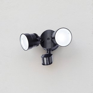 LUTEC LED-sensor-buitenwandspot SHRIMP II zwart 12 W 2-lampig IP44