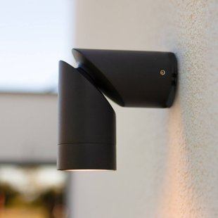 LUTEC Buitenwandlamp TUBON, donkergrijs, Ø 6 cm, metaal, IP54, GU10