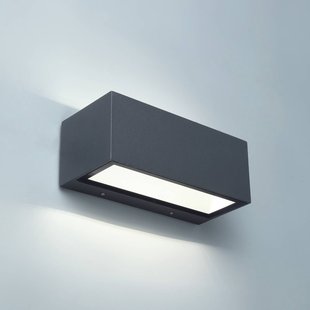 LUTEC LED buiten wandlamp GEMINI, donkergrijs, 22 cm, IP54, naar boven/naar beneden