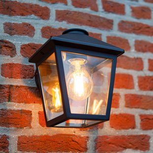 LUTEC Buitenwandlamp ZAGO, zwart, 20 cm, metaal, IP44, E27