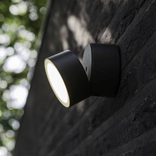 LUTEC LED buiten wandlamp TRUMPET, donkergrijs, Ø 9 cm, metaal, IP54