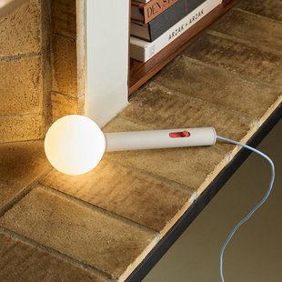 Hübsch LED wandlamp Talk, lichtgrijs/blauw, lengte 30 cm, ijzer/glas