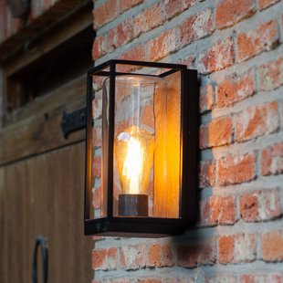 LUTEC Buitenwandlamp FLAIR, zwart, hoogte 26 cm, metaal IP44 E27