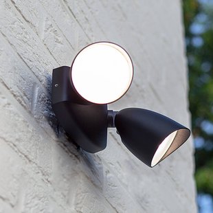 LUTEC LED-buitenwandspot SHRIMP, zwart, 20 W, 2-lamps, IP54