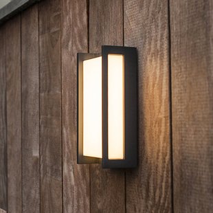 LUTEC connect LED buitenwandlamp QUBO, donkergrijs 22 cm IP54 RGB CCT