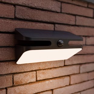 LUTEC LED buiten wandlamp AERO, zwart, 21 cm, sensor, IP54
