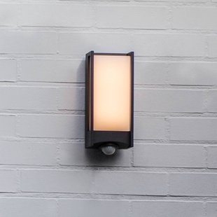 LUTEC QUBO LED buiten wandlamp, donkergrijs, hoogte 27 cm, IP54