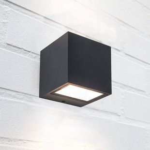 LUTEC LED buiten wandlamp GEMINI, donkergrijs, 9 x 9 cm, IP54, naar boven/naar beneden