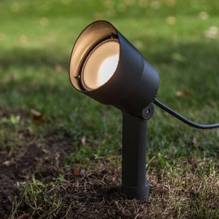 LUTEC LED prikspot EXPLORER, donkergrijs, Ø 9 cm, IP54