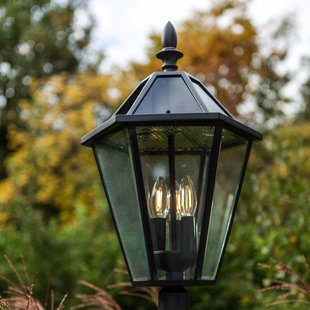 LUTEC LED buitenlamp op zonne-energie LONDON, zwart, hoogte 227 cm, IP44