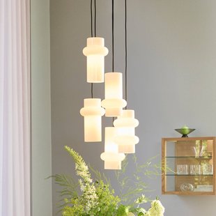Hübsch Hanglamp Pilule Up, glanzend wit, Ø 15 cm, glas