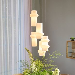 Hübsch Hanglamp Pilule Up, mat wit, Ø 15 cm, glas