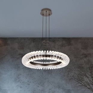 Viokef LED hanglamp Alba grijs geborsteld/transparant Ø 60 cm metaal/acryl