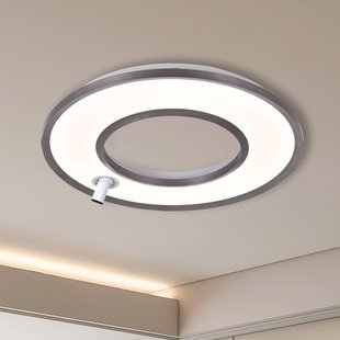 Viokef LED plafondlamp Valeria, geborsteld grijs, Ø 60 cm, metaal