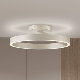 Viokef LED plafondlamp Saturn, Ø 50 cm, crèmekleurig met zilveren accenten, metaal