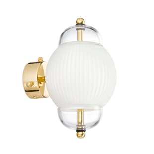 DESIGN BY US Wandlamp Shahin, wit/transparant, mondgeblazen glas, G9