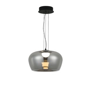 Viokef LED hanglamp Nadia, Ø 16 cm, rookgrijs, glas