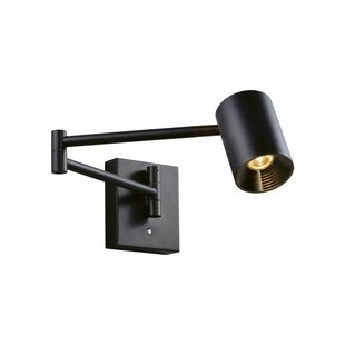 Viokef LED wandlamp Melina, zwart, uitval 55 cm, metaal, dimbaar
