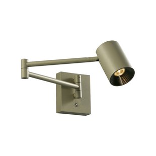 Viokef LED wandlamp Melina olijfgroen, uitval 55 cm, metaal, dimbaar