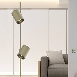Viokef LED vloerlamp Melina olijfgroen, hoogte 162 cm, metaal, dimbaar