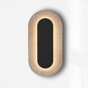 Viokef LED wandlamp Miranda, beige/zwart, hoogte 30 cm, steen