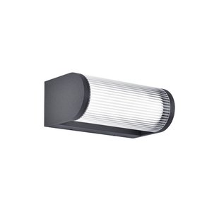 Viokef LED buiten wandlamp Monaco, donkergrijs, breedte 25 cm, metaal