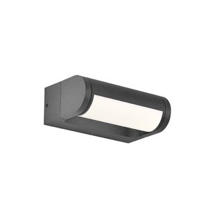 Viokef LED buiten wandlamp Randal, donkergrijs, breedte 17 cm, metaal