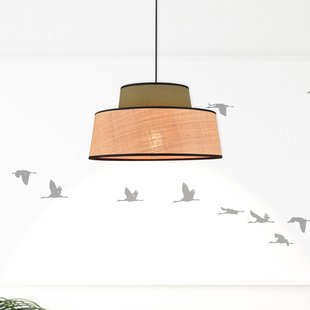 COREP Hanglamp Mallorca, kaki/naturel, Ø 38 cm, stof/bast