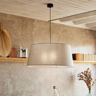 COREP Hanglamp Tambour, pyla, Ø 78 cm, linnen/katoen